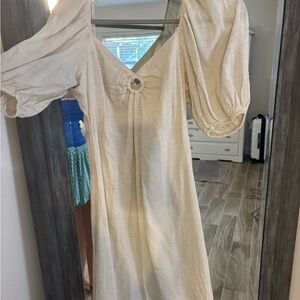 Cream Puff Sleeve Dress